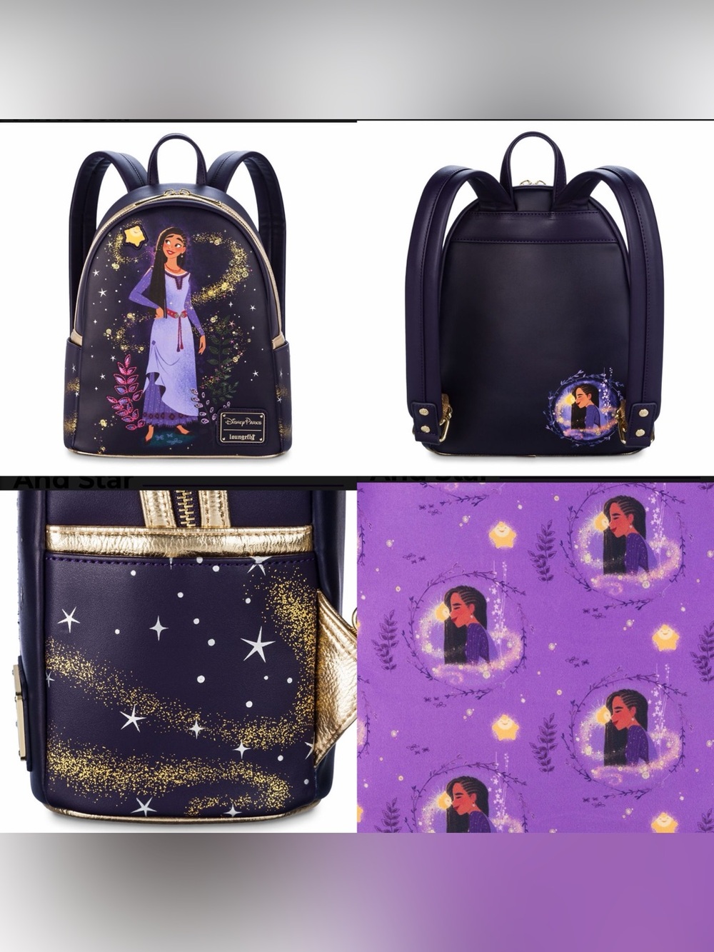 NWOT Disney Parks Loungefly Backpack Wish Asha And Star